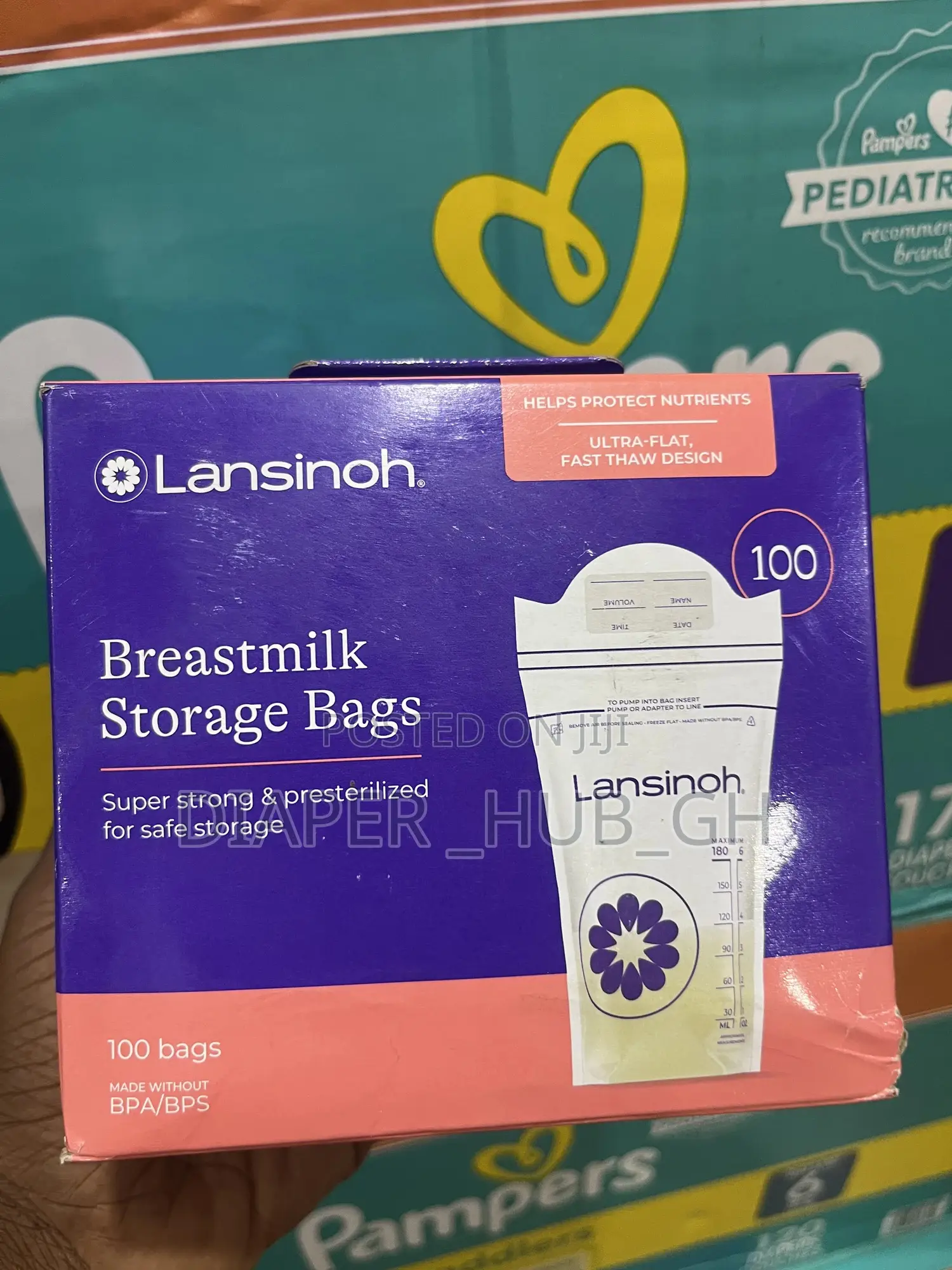 Lansinoh Breastmilk Storage Bags, 100 Count, Fast Freeze Thaw, 6 Oz