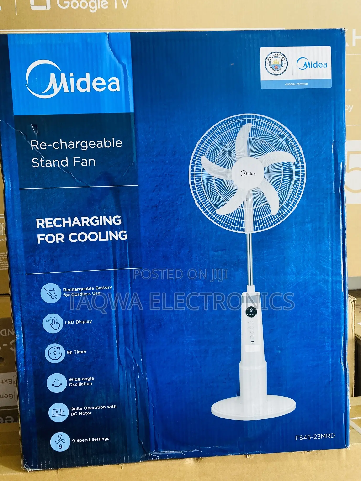 Lasting Up to 9 Hours Midea Rechargeable Fan