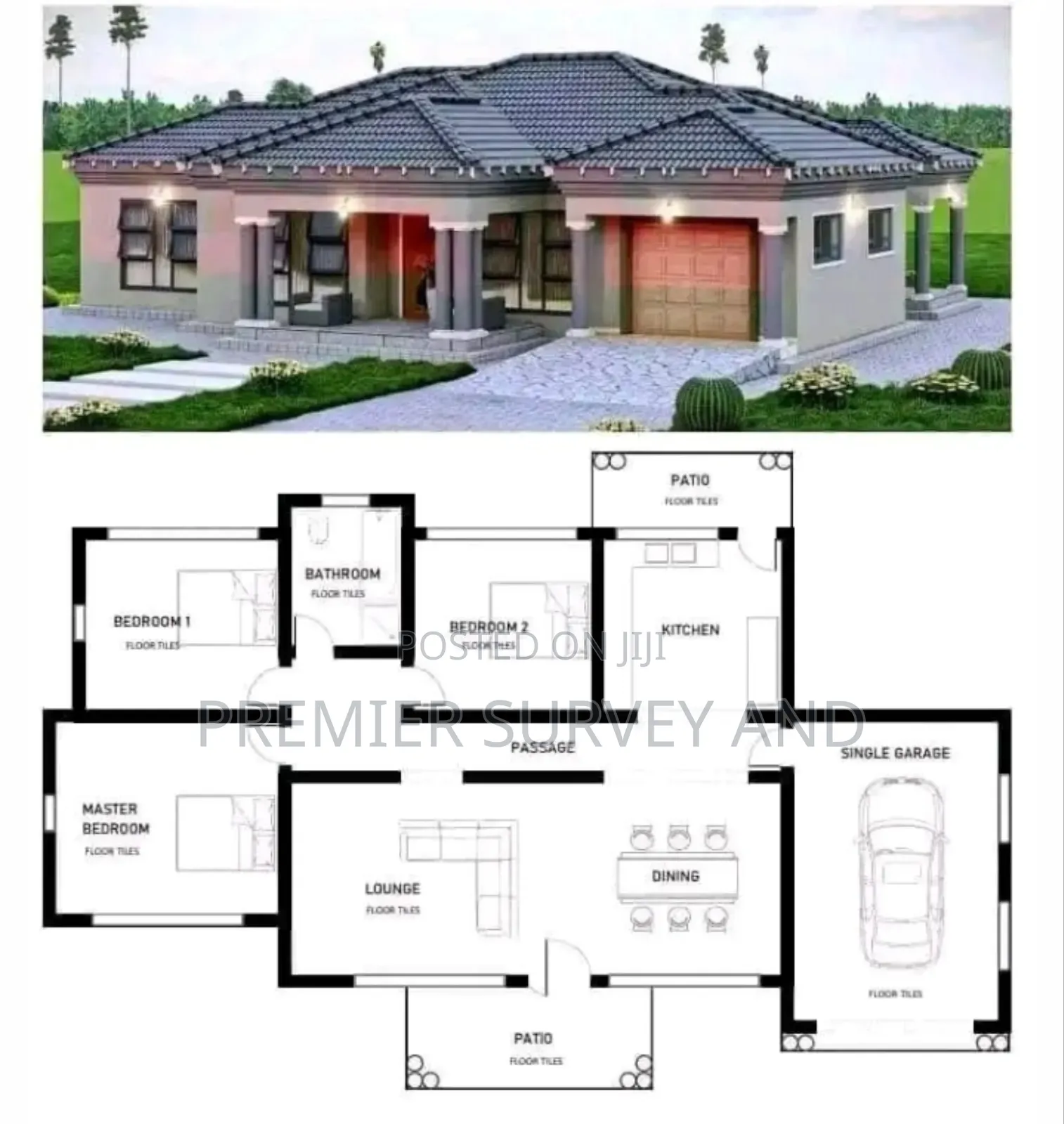 Elegant Bedroom House Plan for Construction
