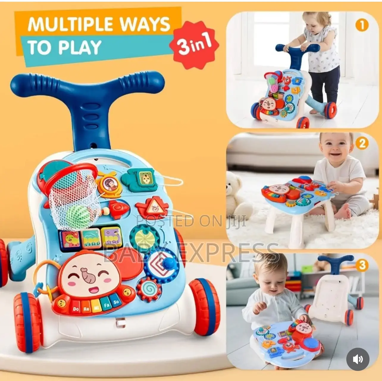 Baby Walker /Pusher With Music Activity Tray