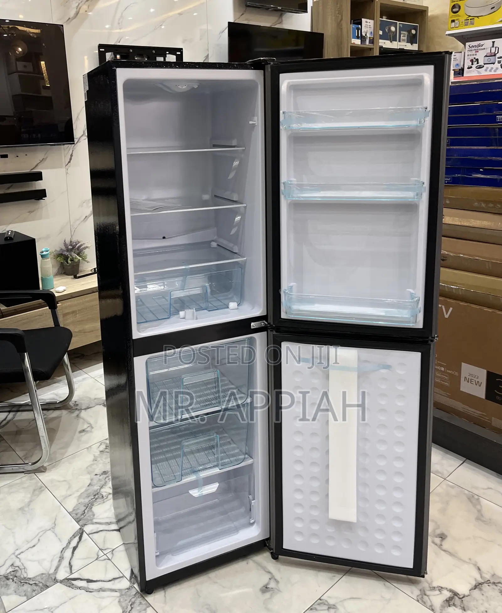 Efficient Nasco Bottom Mount Freezer Fridge(Nasd2-20fl)Dark Gray.