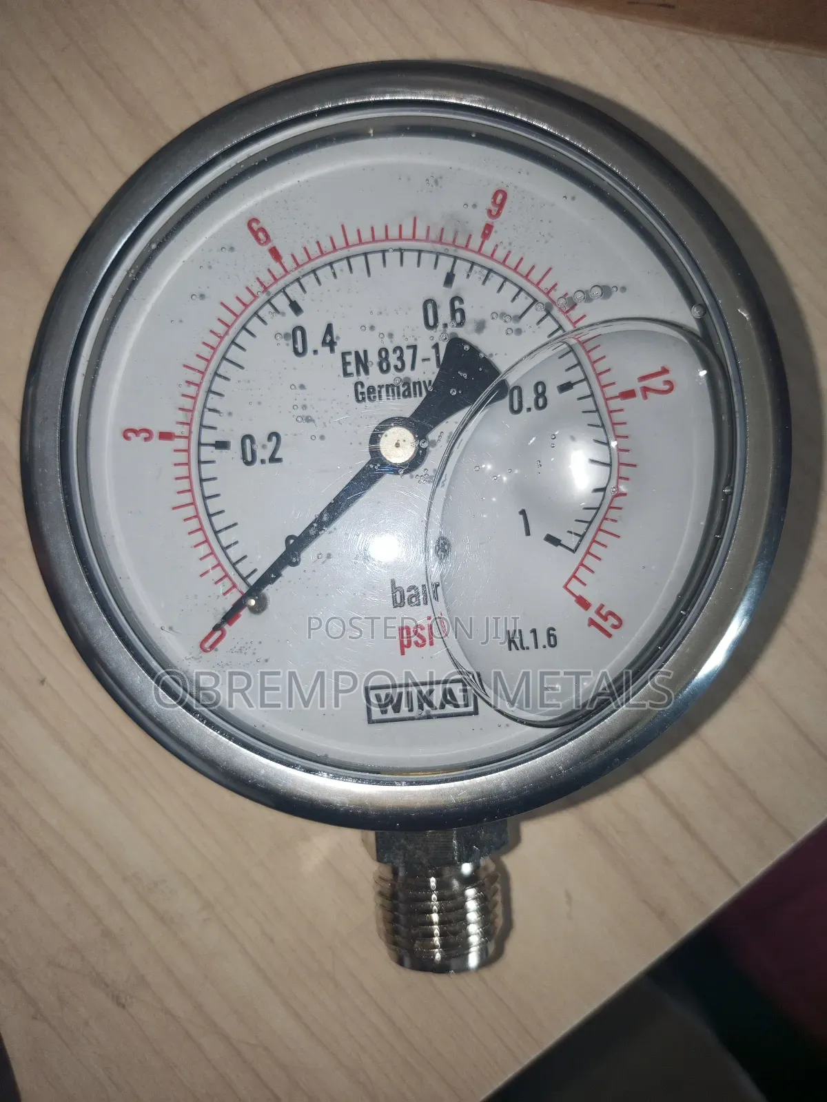 1bar Pressure Gauge Oil Type