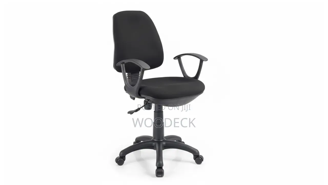 Black Fabric Office Task Chair