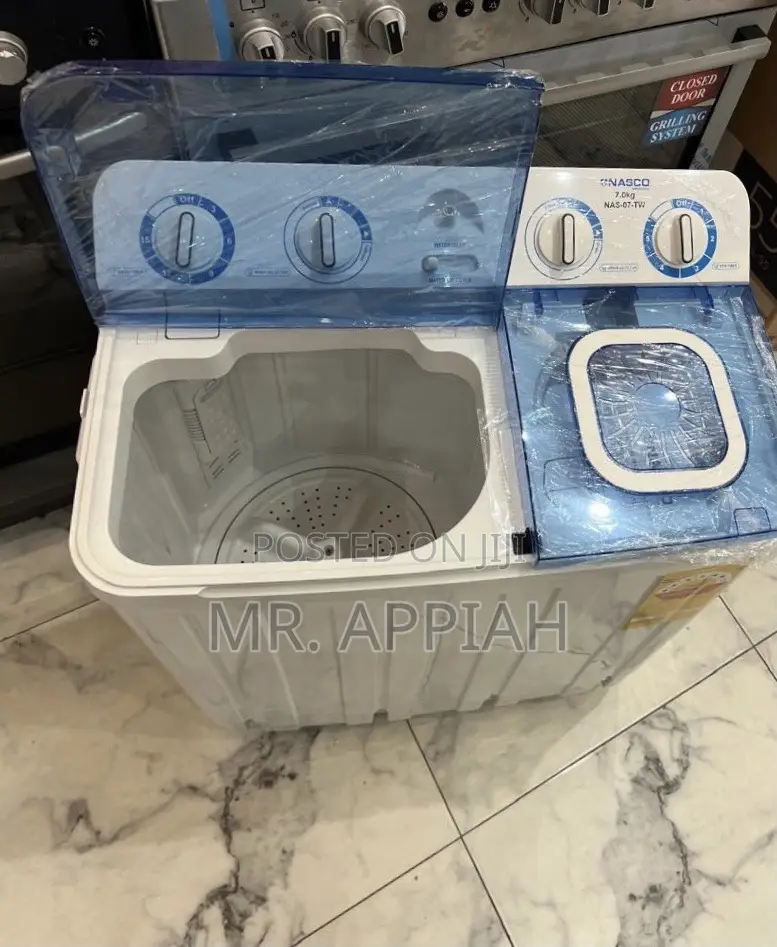 Nasco 7kg Semi-Auto Electric Washing Machine With Transparent Lid