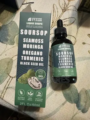 Vyxion Soursop, Sea Moss, Moringa, Oregano, Turmeric, and Black Seed
