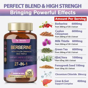 Berberine With Ceylon Cinnamon, Milk Thistle, Turmeric, Bitter Melon
