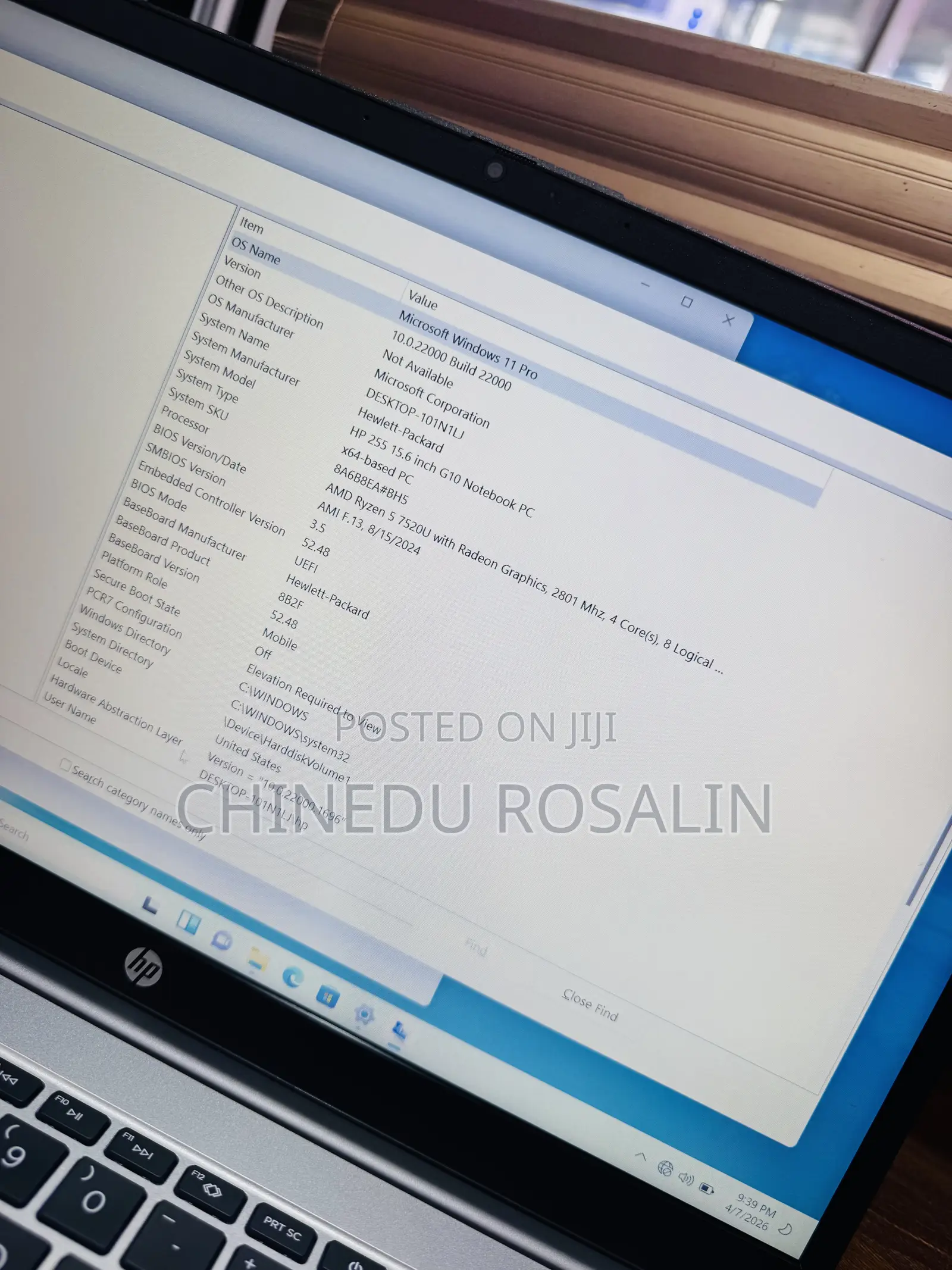 Laptop HP 255 G8 8GB AMD Ryzen 5 SSD 512GB