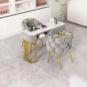 Luxury Marble Manicure Table Chairs Set