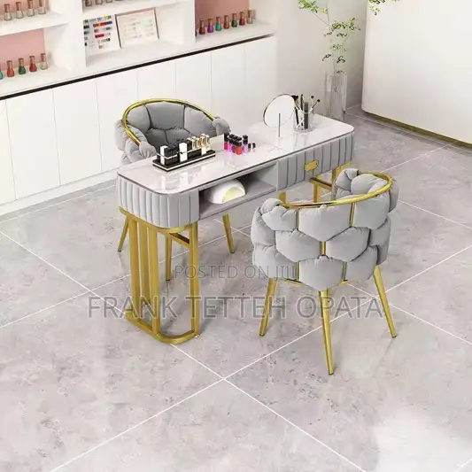 Luxury Marble Manicure Table Chairs Set