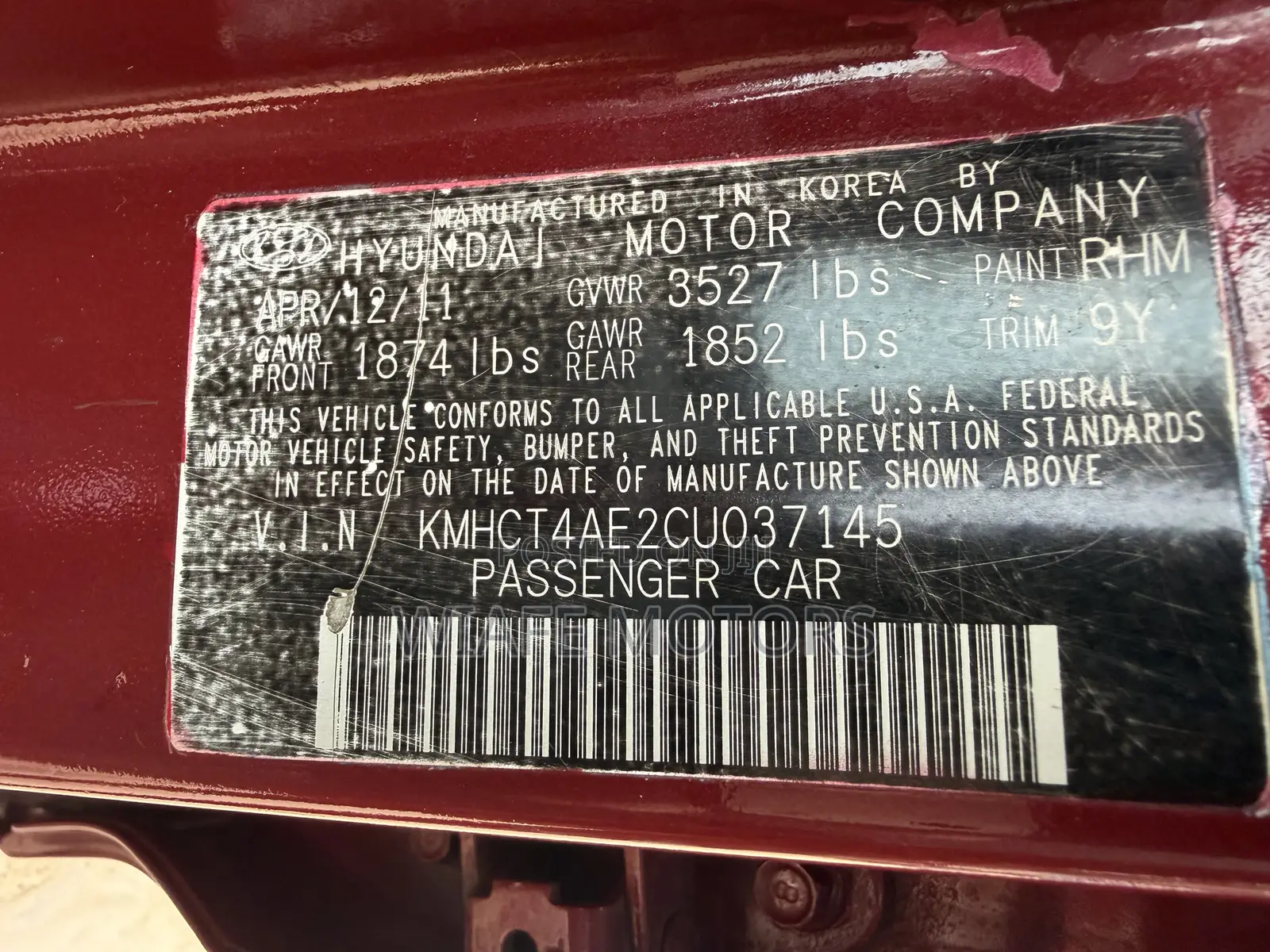 Hyundai Accent GS Automatic 2012 Red