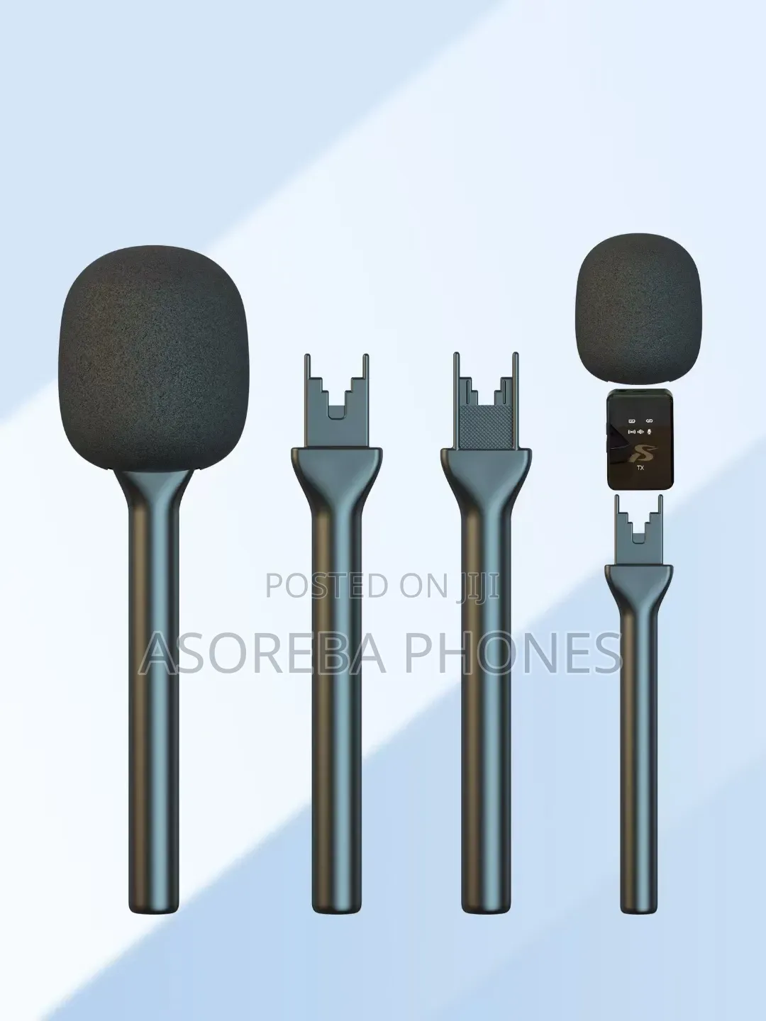 3in1 Handheld Microphone Kit 2 Mics , Lapel Holder for Phone Camera
