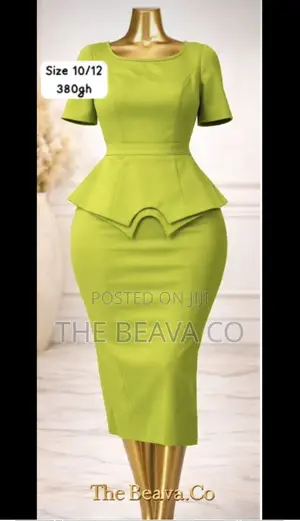 Green Peplum Bodycon Midi Dress