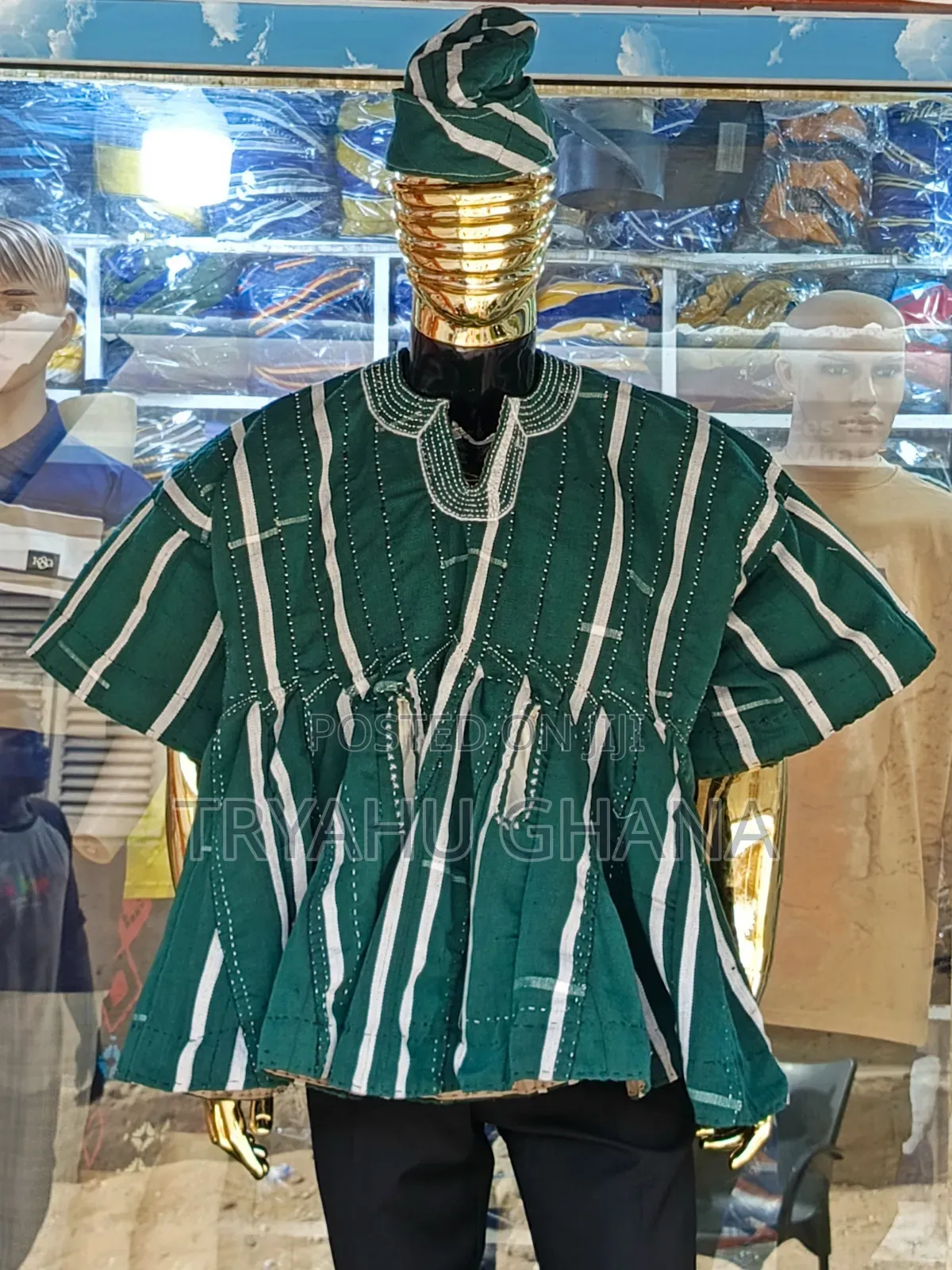 Buy Authentic Ghanaian Smock | Fugu + Hat Set – Tryahu Price in Ghana