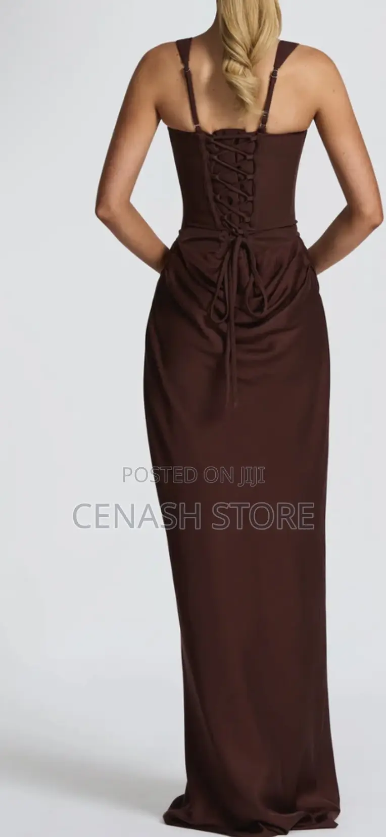 Luxury-Inspired Chocolate Brown Maxi Dress