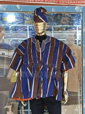 Ship Now Modern Royal Smock – Bold Batakari Design-Tryahu Ghana