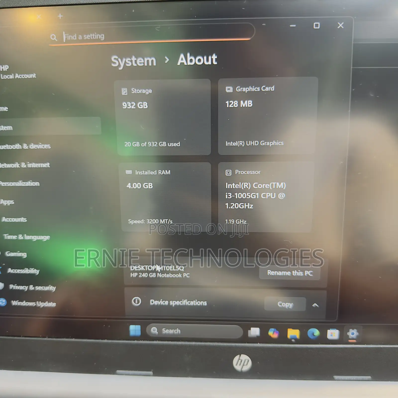 Laptop HP 240 G8 4GB Intel Core i3 HDD 1T