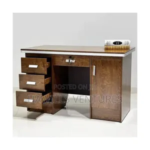 Staff Office Desk With a Locking Drawer and Cabinet