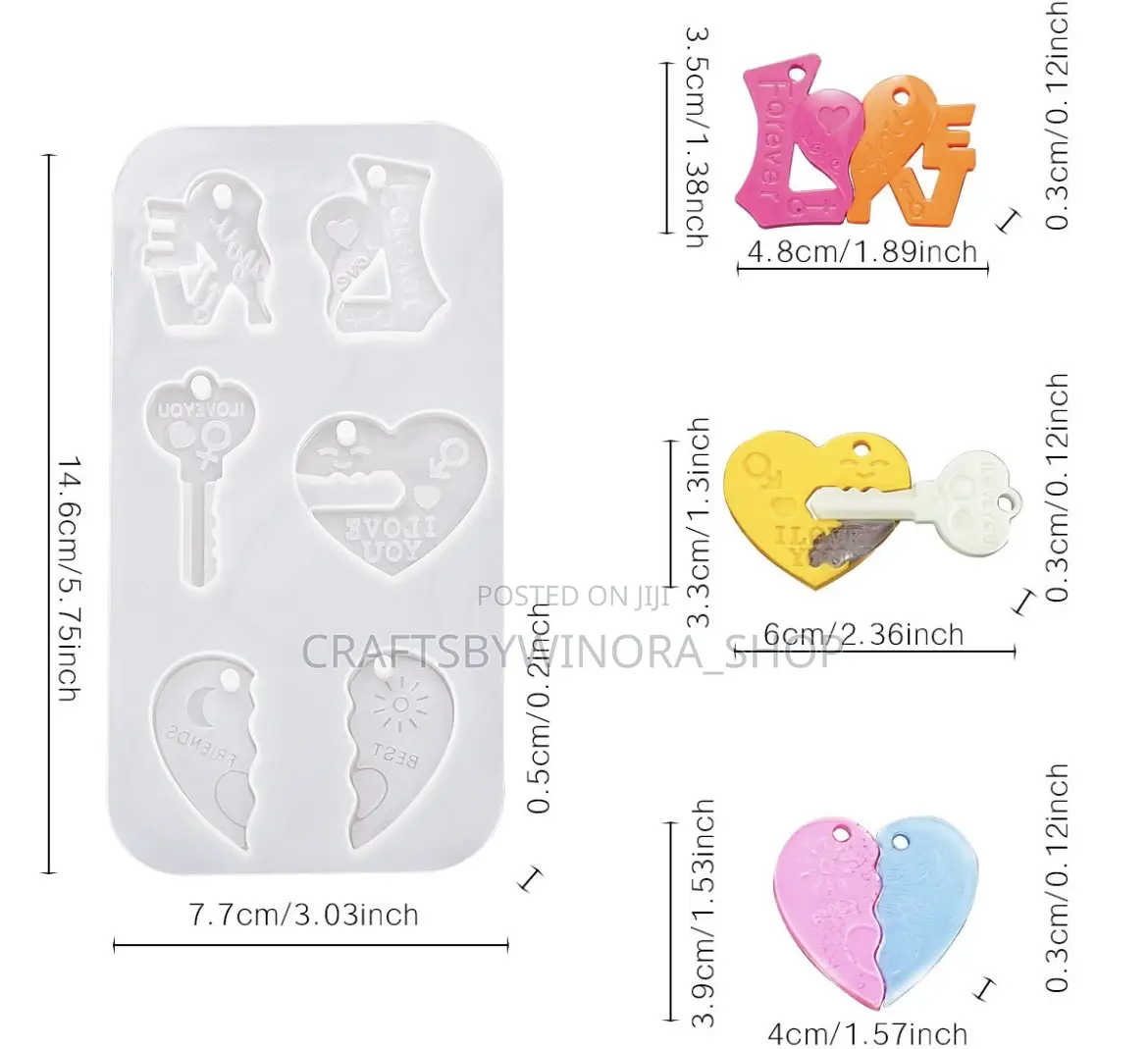 Resin Couple Mould – Diy Earrings, Pendants Keychains