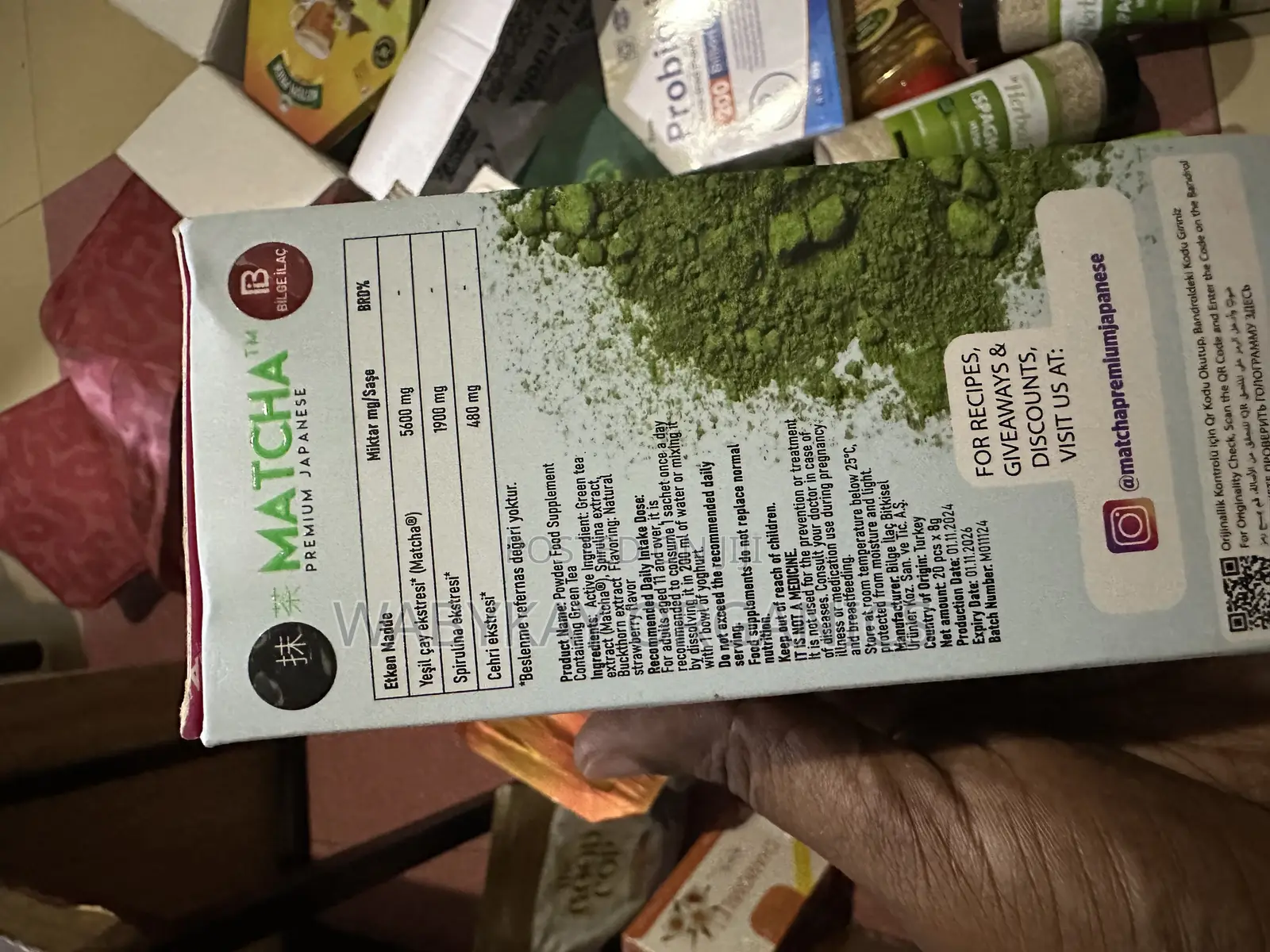 Matcha Powder + Strawberry 20satchets
