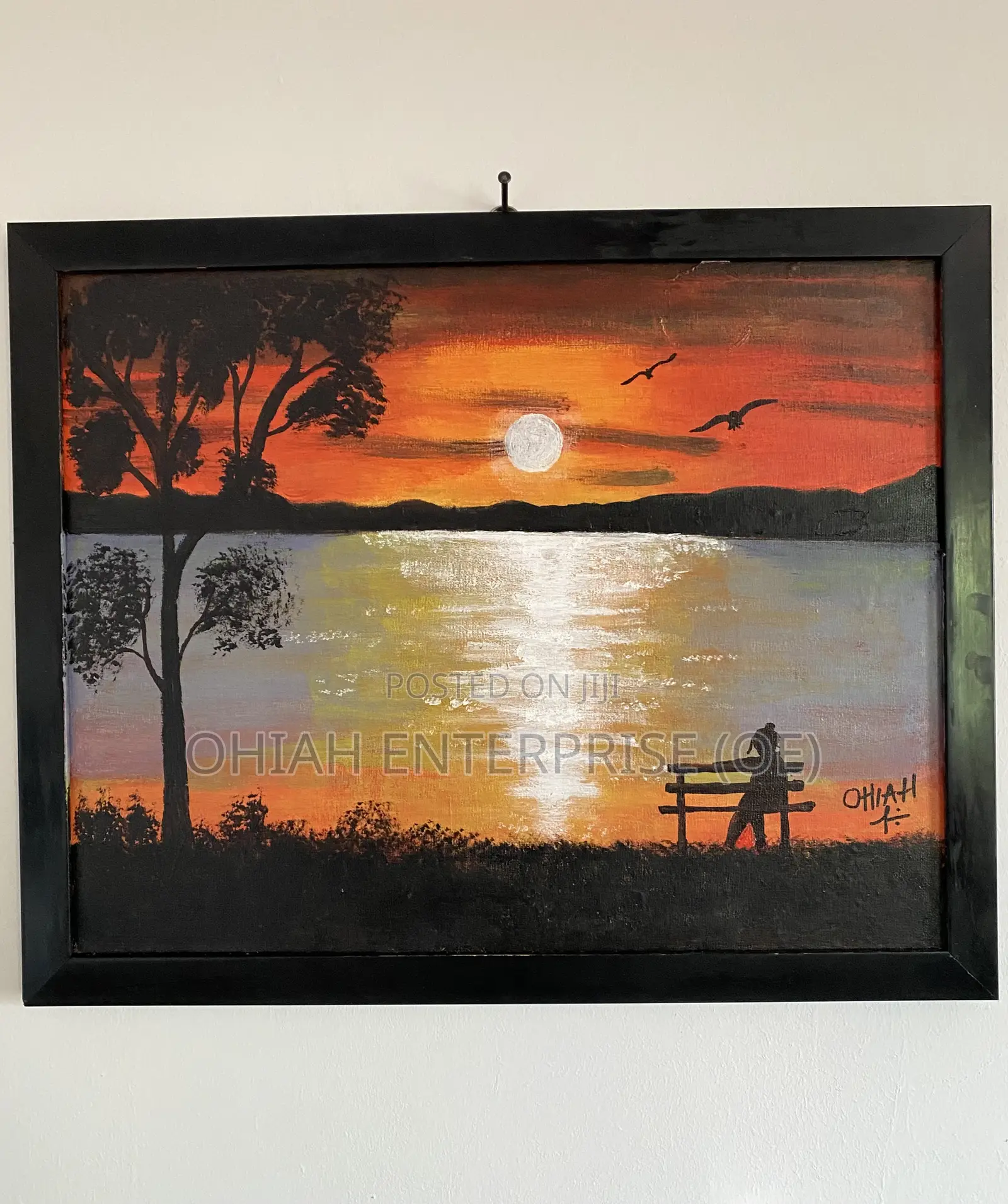 Hand-Painted Sunset Art by Ohiah-Available for Sale.