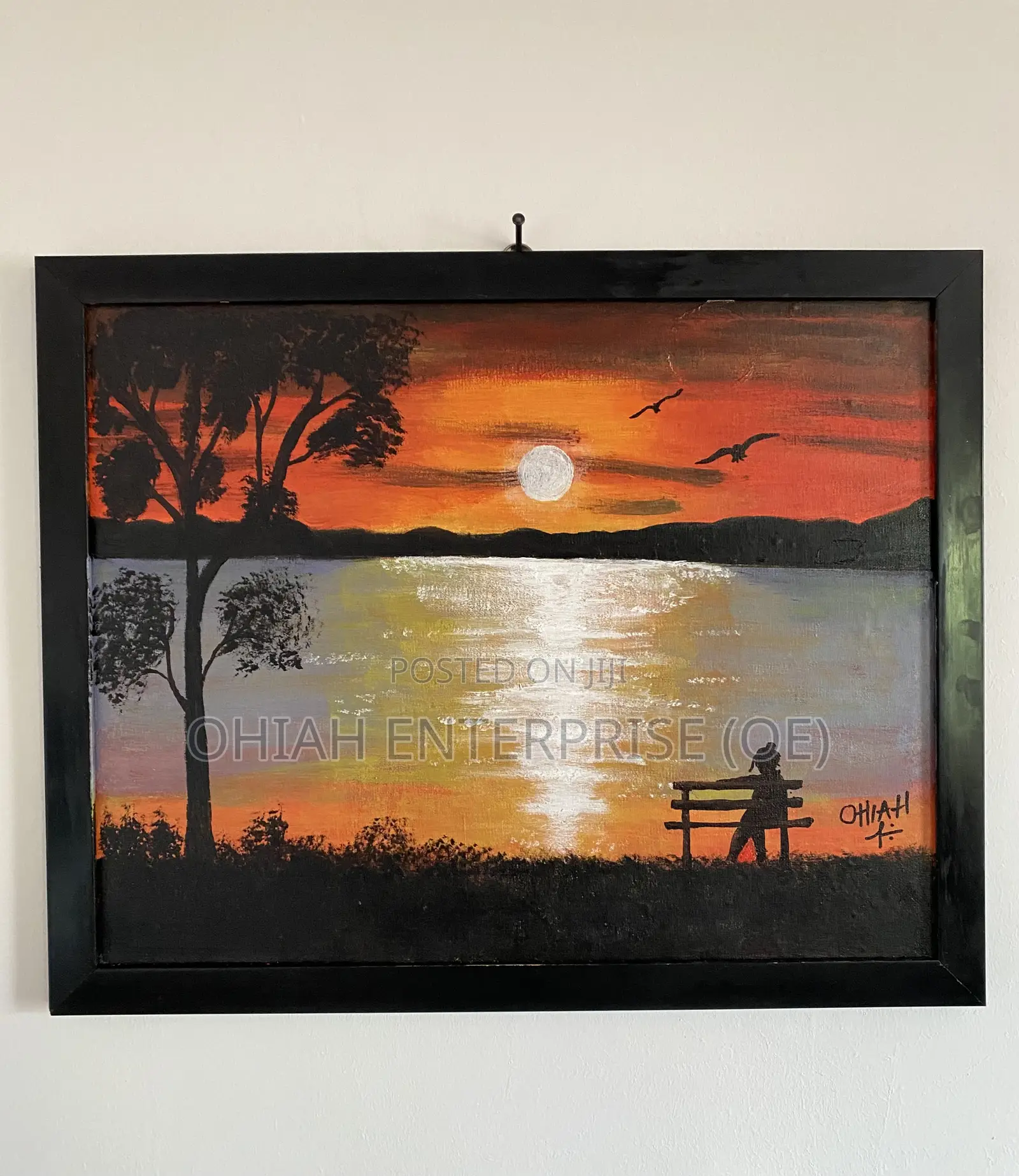 Hand-Painted Sunset Art by Ohiah-Available for Sale.