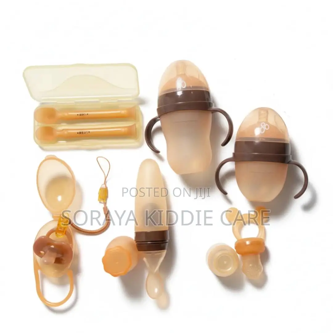 Baby Silicone Feeding Bottle Set With Pacifiers