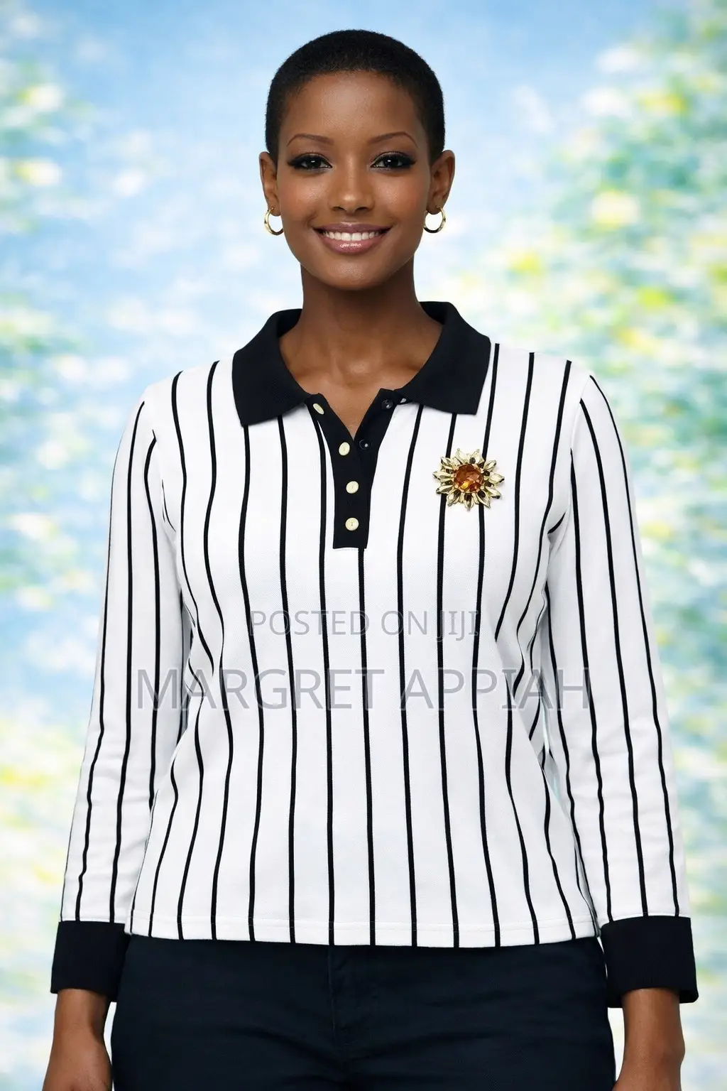 Long Hand Stripped Top