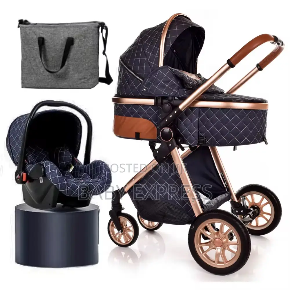 Luxury 3-in-1 Baby Travel Stroller, Car Seat, Carry Cot Diaper Bag