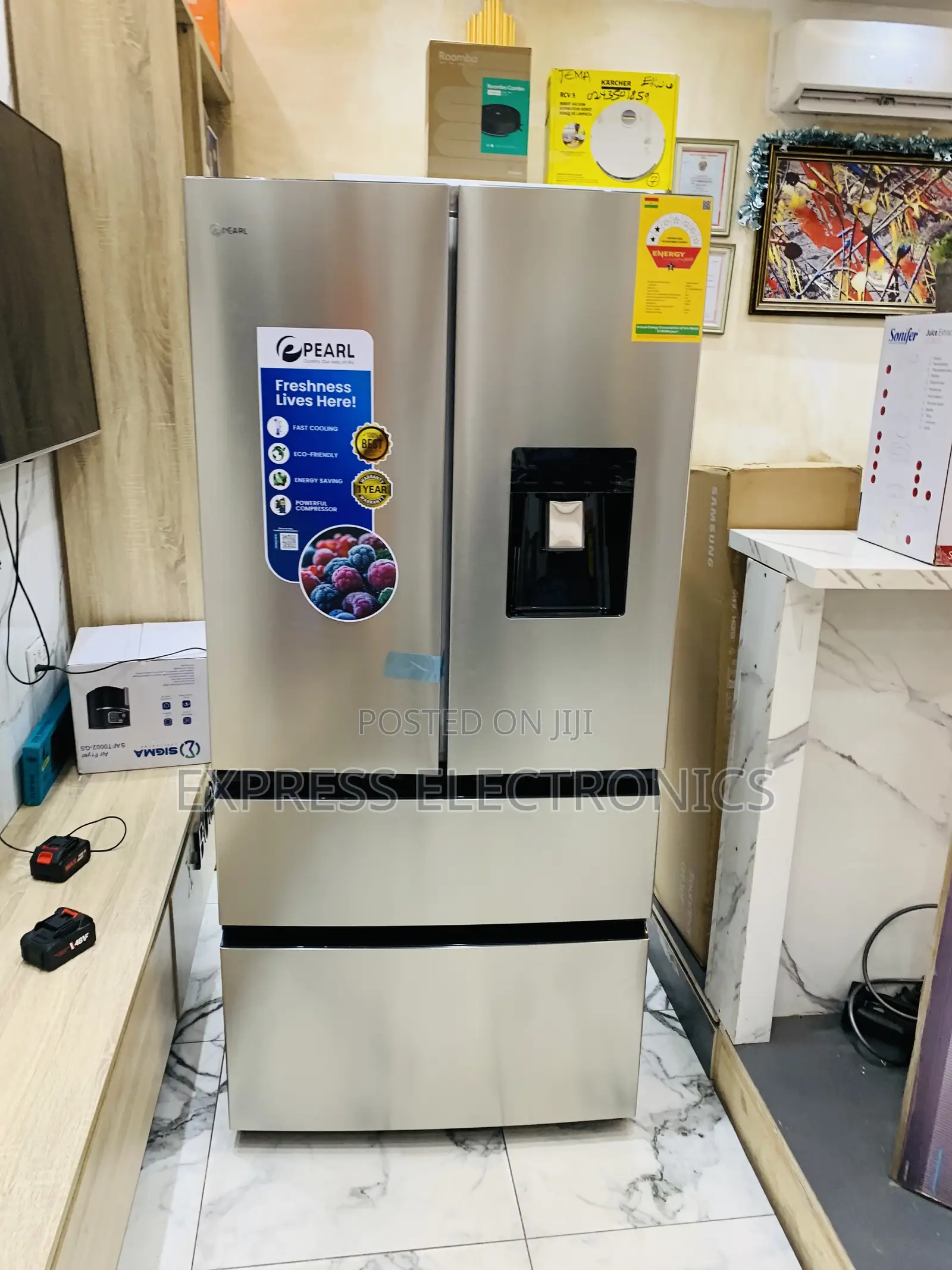 Get a New Grey Four Door Fridge Pearl Pf-702mdixwd-2b. 531l