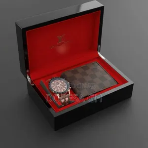 Premium Louis Vuitton Watch Wallet Gift Set for Men –Luxury Gift Set