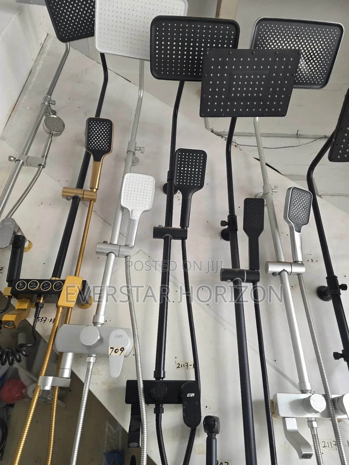 (3in1) Black Combined Shower Set