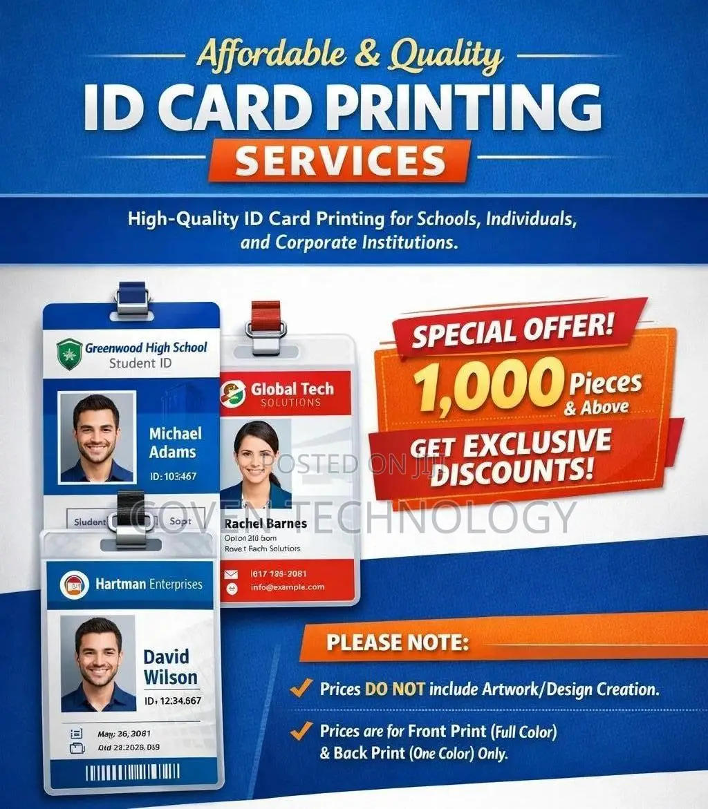 PVC Id Card Printing for sale - Coven Technology Price: GH₵ 15 on Jiji ...