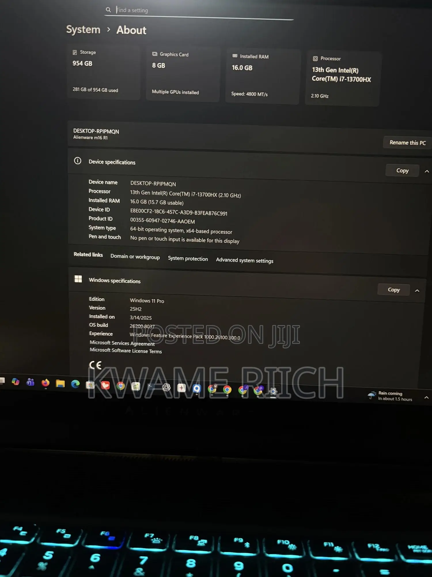 Laptop Alienware M16 r1 16GB Intel Core i7 SSD 1T