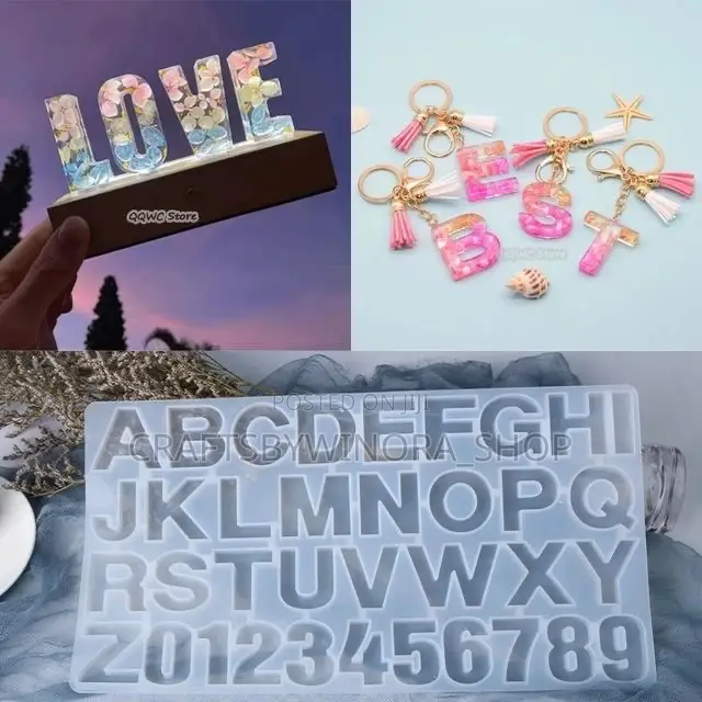 Alphabet Mold for Epoxy Resin Art Letters Silcone Mold