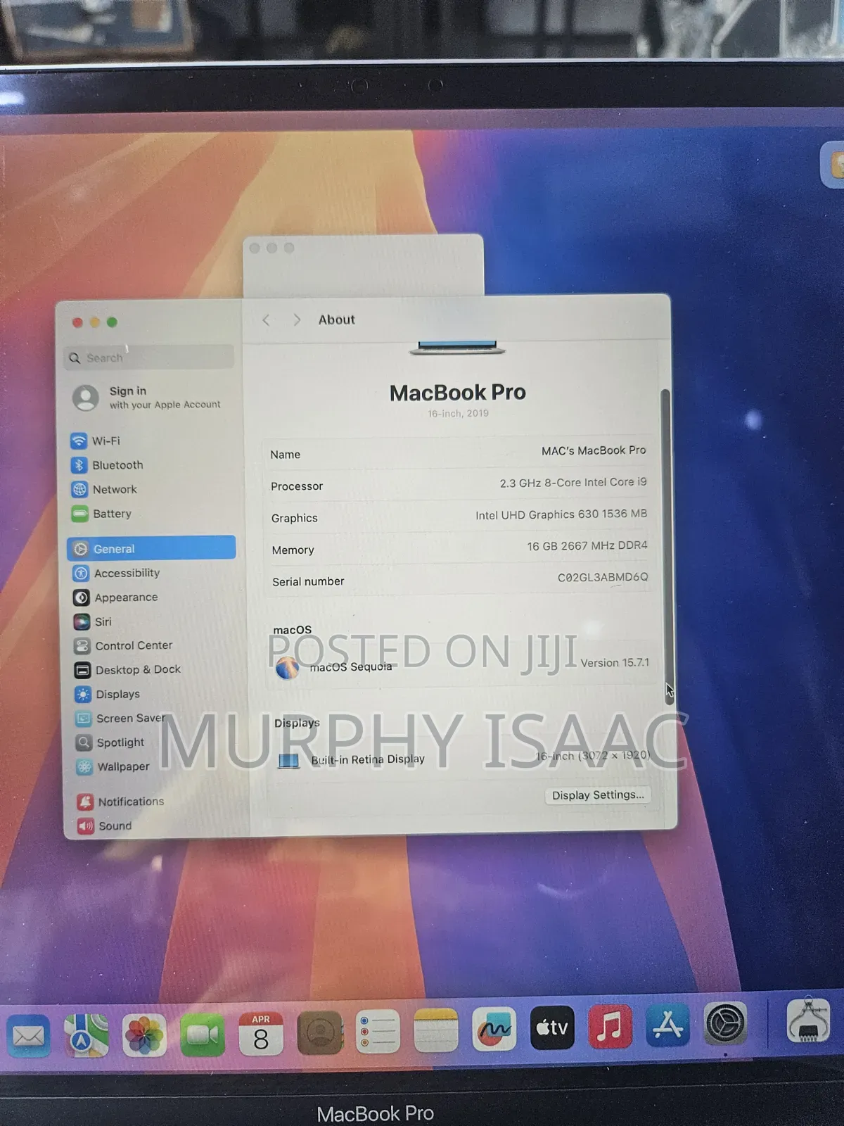 Laptop Apple MacBook 2019 16GB Intel Core i9 SSHD (Hybrid) 1T