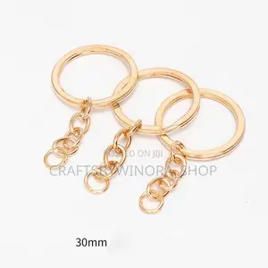 50 PCS Gold Keyrings – Diy Keychain Accessories