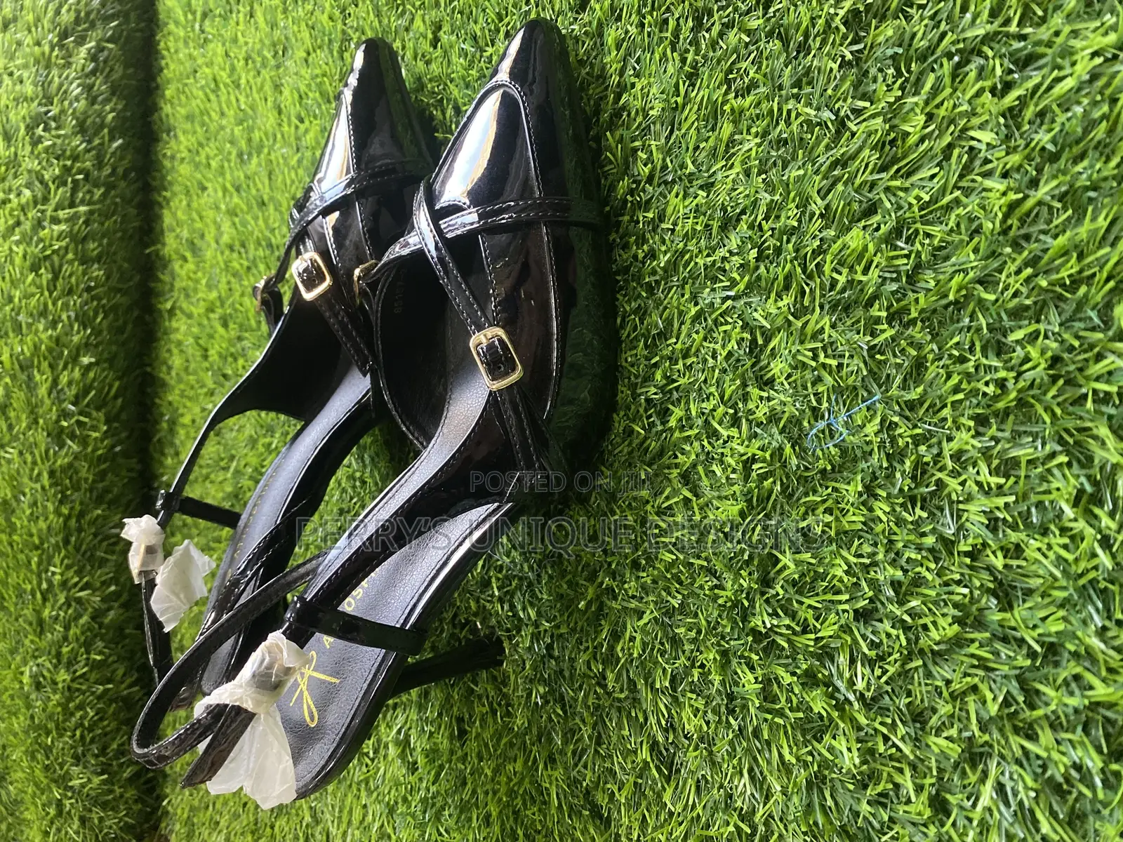 Midnight Gloss Slingback Heels