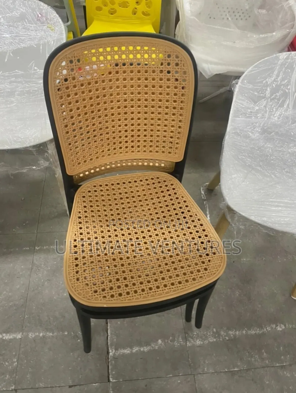 Classic Black Frame Rattan Dining Chair