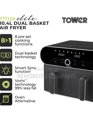 Tower T17138 Vortx Elite 10.4l Dual Basket Air Fryer 1700w