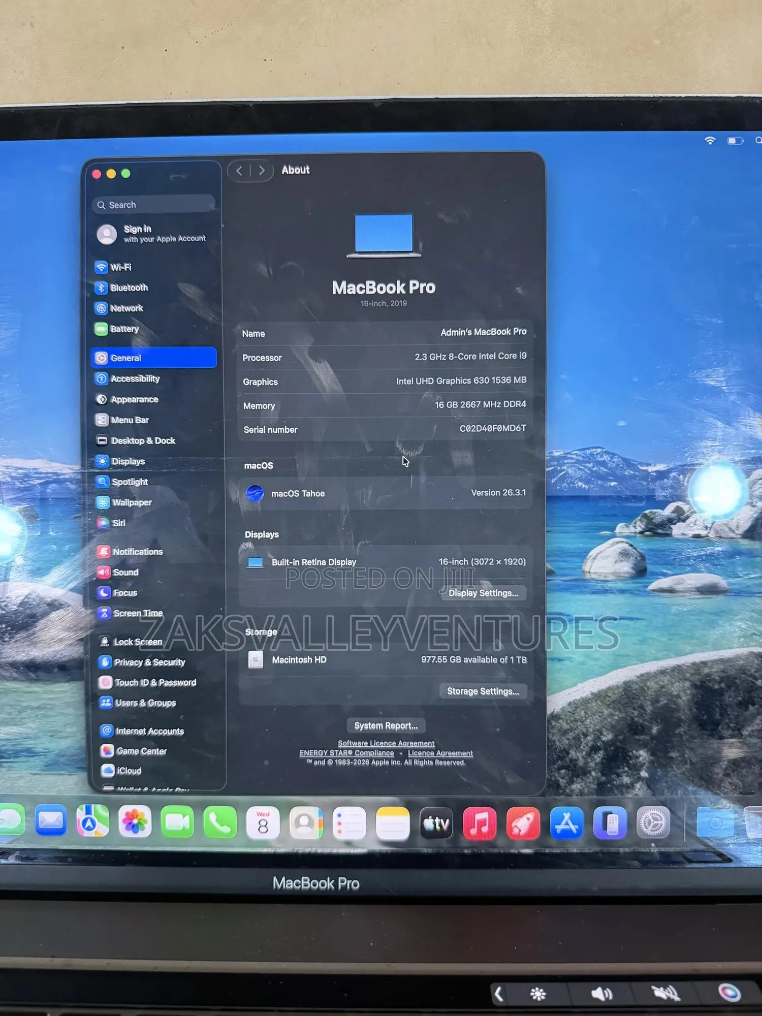 Laptop Apple MacBook Pro 2019 16GB Intel Core i9 SSD 1T
