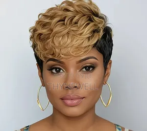 Women Fashionable Bob Wig Black To Yellow