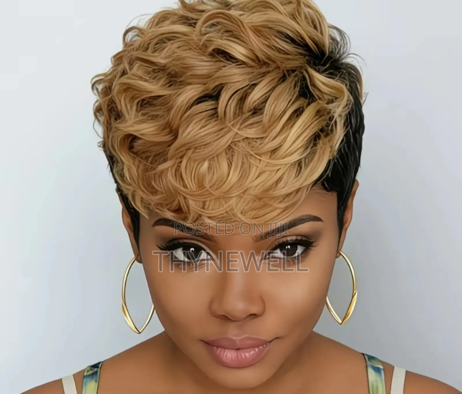 Women Fashionable Bob Wig Black To Yellow