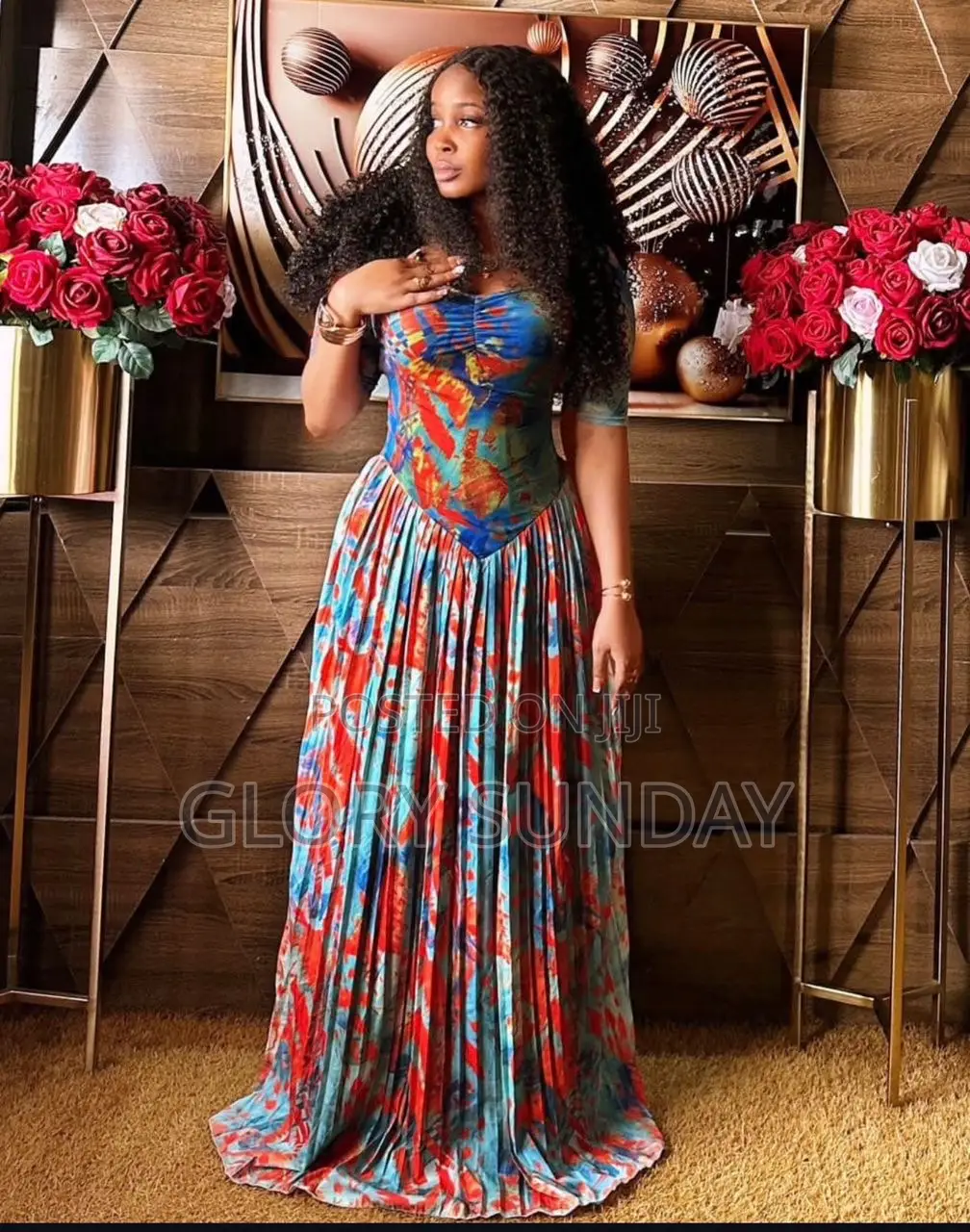 High Waisted Pleated Maxi Dress