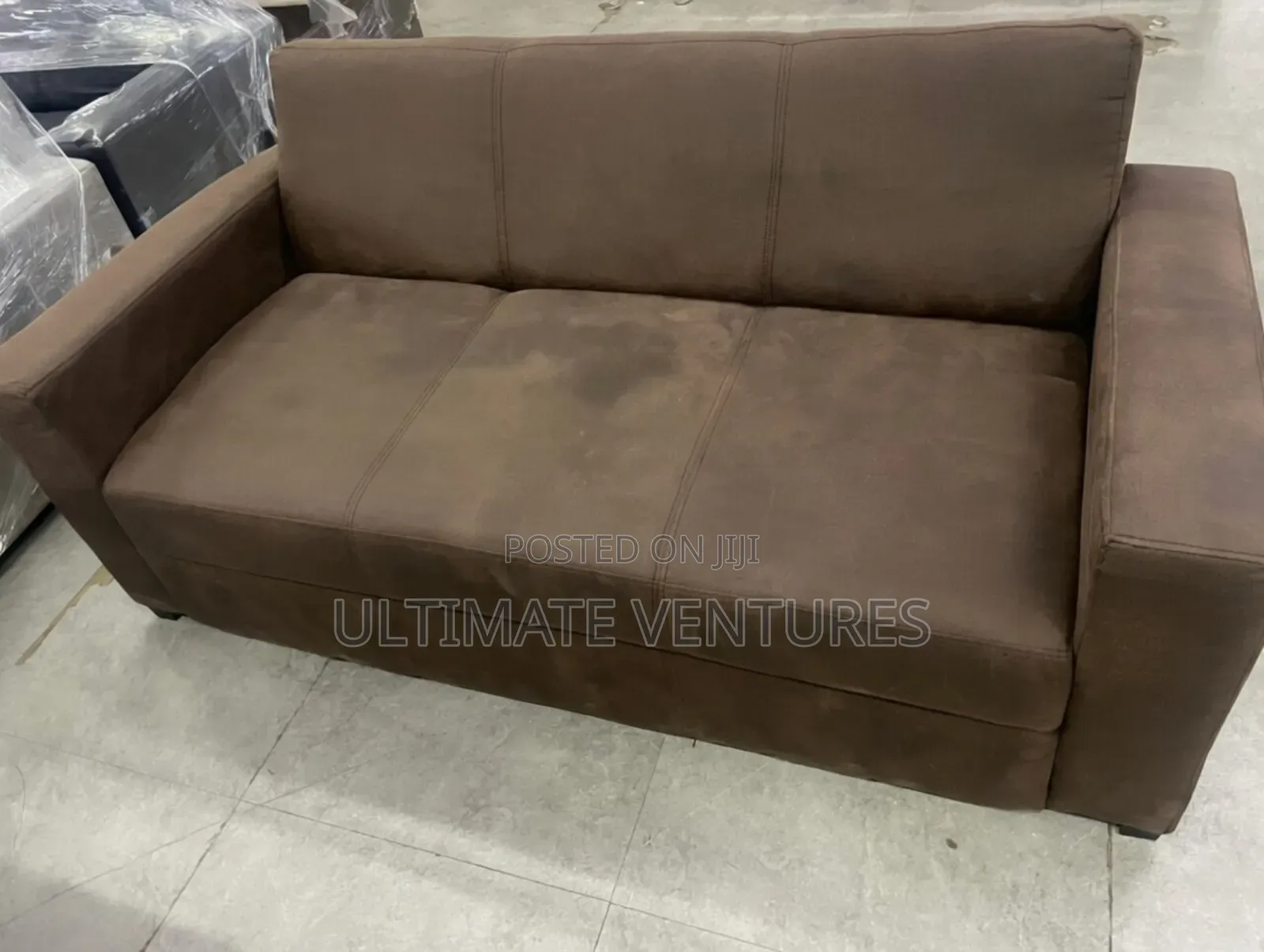 Modern Brown Three-Seater Sofa