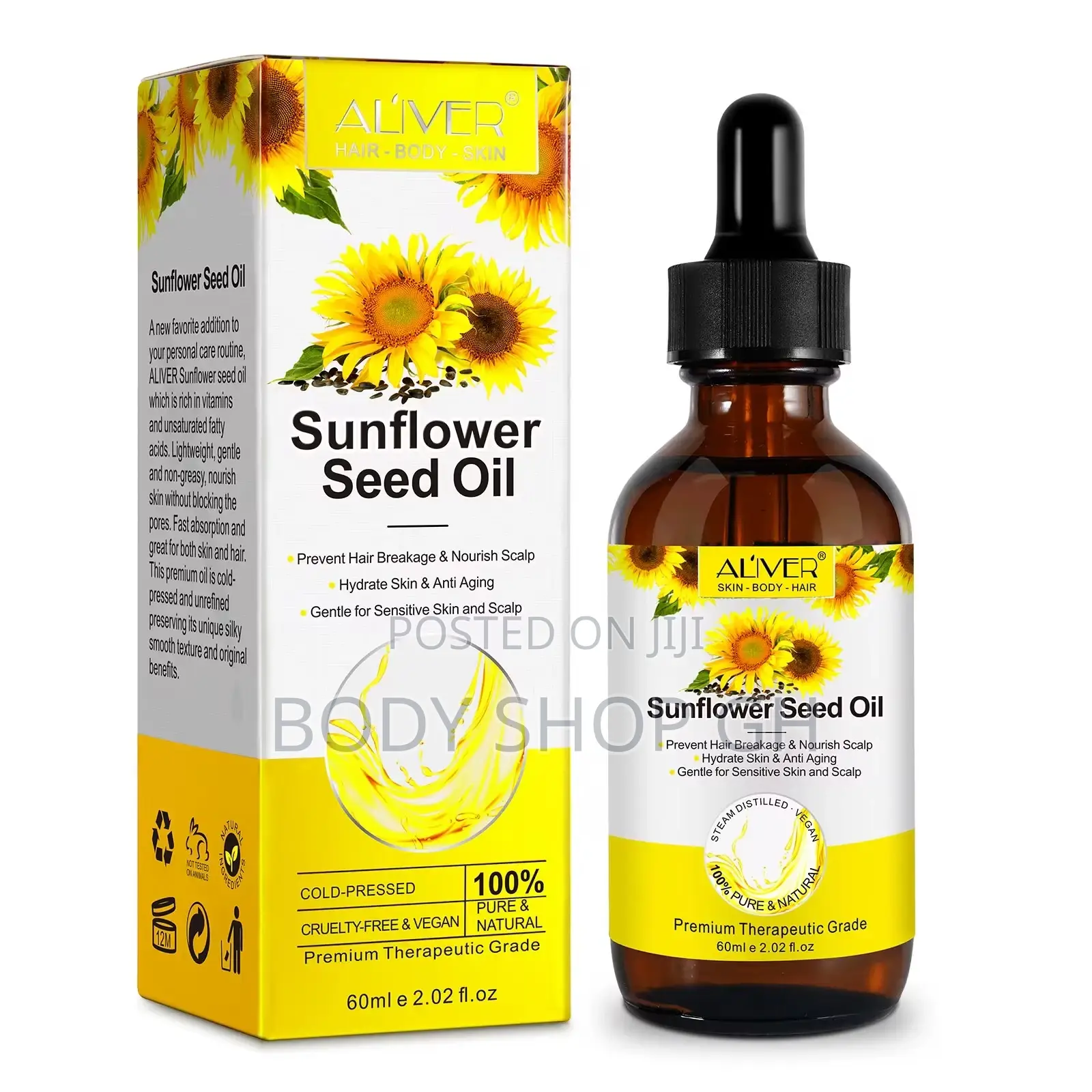 Sunflower Seed Oil - 100% Pure Natural Cold Pressed