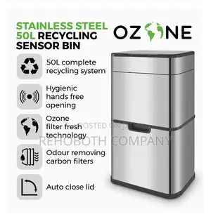 Tower T938021ss Ozone Recycling Sensor Bin, 50l