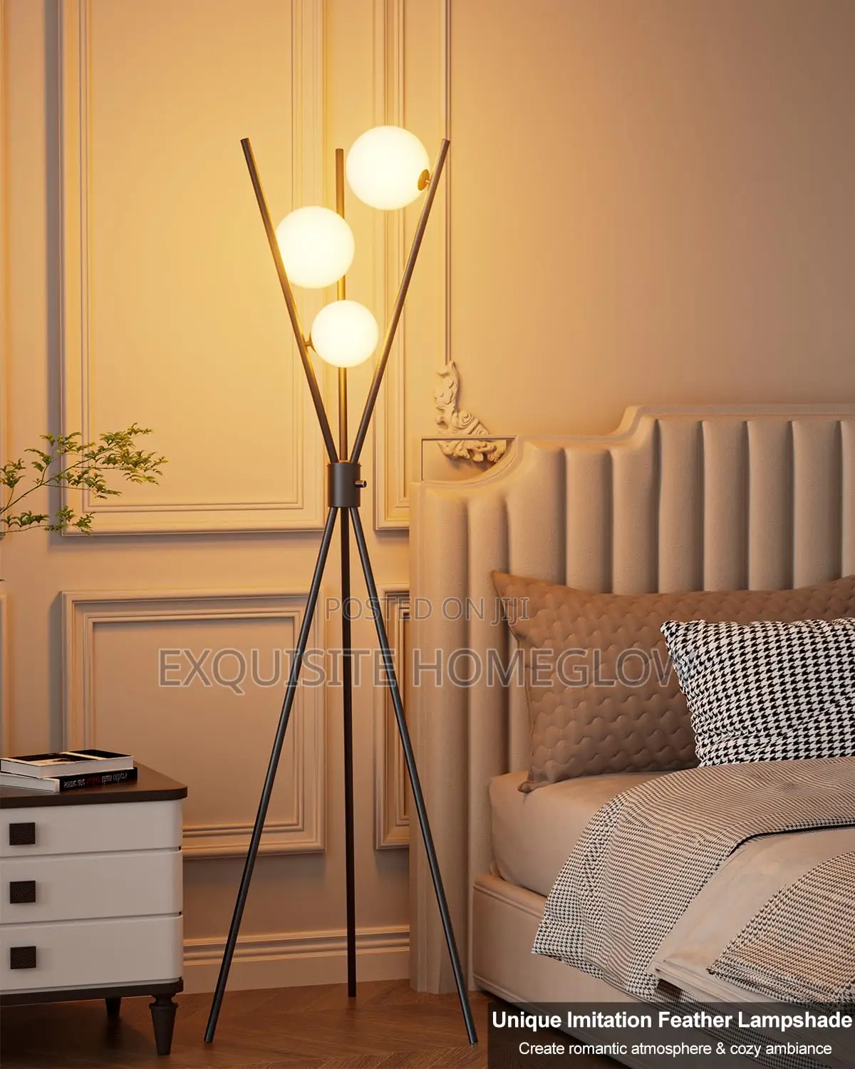 Tripod Floor Lamp + Free 3 Color G9 Bulbs