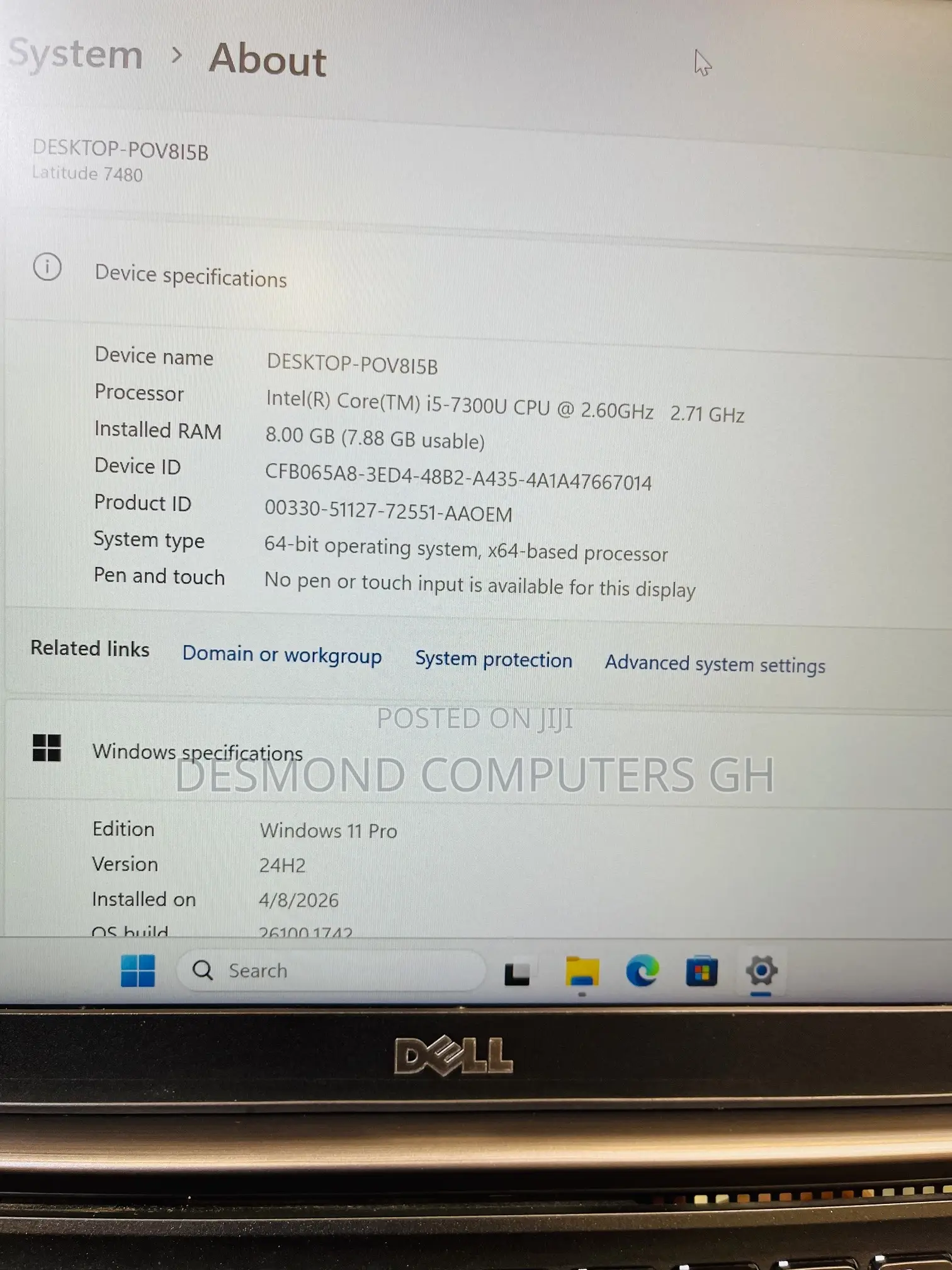 Laptop Dell Latitude 7480 8GB Intel Core i5 SSD 256GB