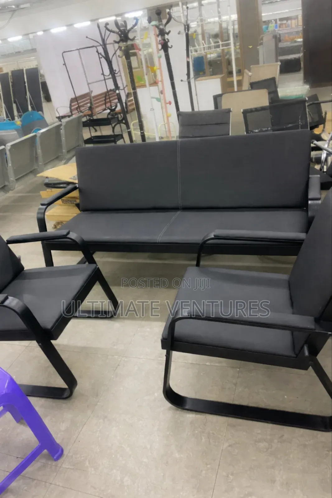 5-Seater Office Sofa Set . Modern Waiting Area Furniture