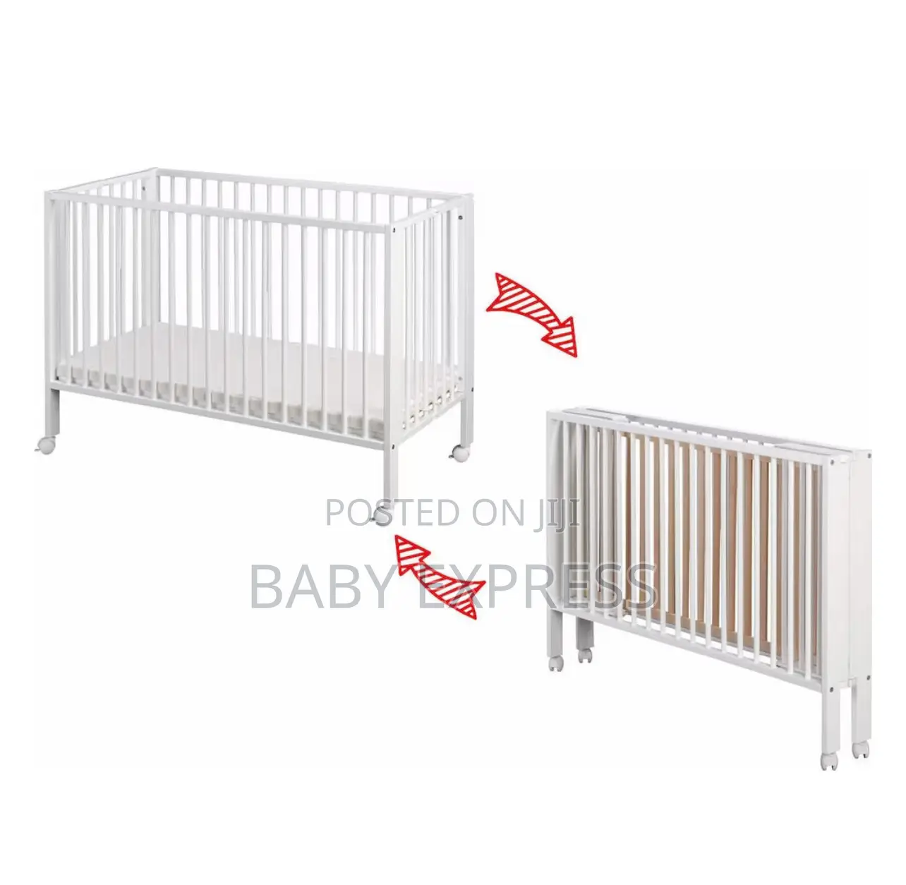 Foldable Wooden Baby Cot – Portable, Durable Space-Saving Infant Bed